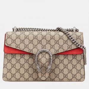 Gucci Brown Small GG Supreme Dionysus Shoulder Bag