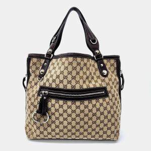 Gucci Beige Fabric Jagarde Shoulder Bag