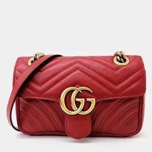 Gucci Red Leather Matrasse Mini Shoulder Bag