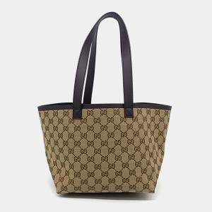 Gucci Brown Coated Canvas Tortissima Shoulder Bag Small