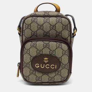Gucci Beige Brown Coated Canvas Neo Vintage Mini Bag