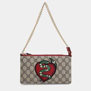 Gucci Brown Coated Canvas Pouch Bag