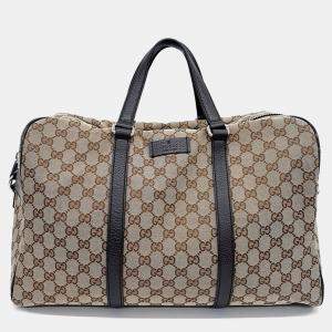 Gucci Beige Fabric Jacquard Boston bag