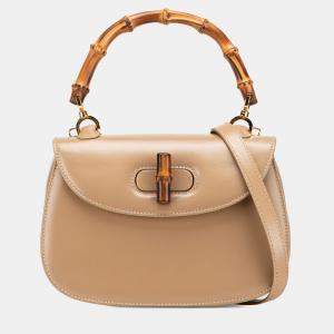 Gucci Brown Calfskin Bamboo Night