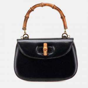 Gucci Black Calfskin Bamboo Night
