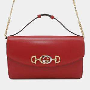 Gucci Red Small Leather Zumi Satchel