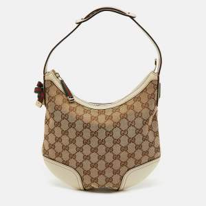 Gucci Beige/Cream GG Canvas and Leather Princy Hobo