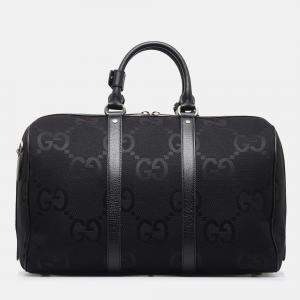Gucci Black Small Jumbo GG Canvas Duffle Bag