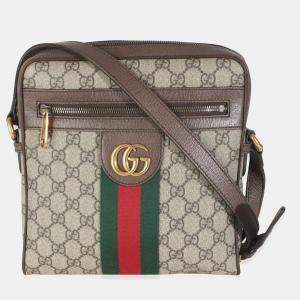 Gucci Beige GG Supreme Ophidia Small Messenger Bag