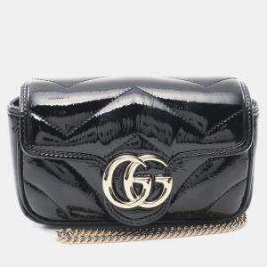 Gucci Gg Marmont Super Shoulder Bag Leather Black