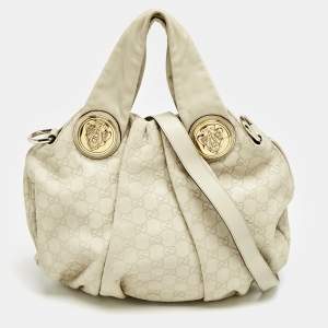 Gucci Off White Guccissima Leather Small Hysteria Hobo