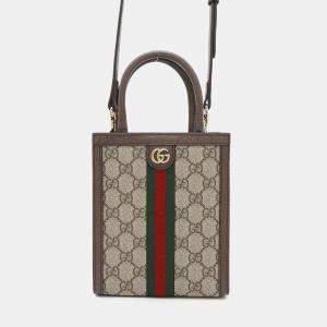 Gucci Ophidia 2Way Handbag Beige/Brown Gg Supreme Leather
