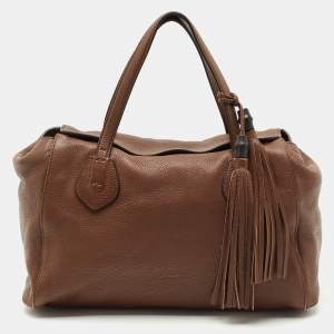 Gucci Brown Leather Lady Tassel Tote