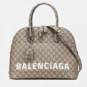 Gucci Brown Balenciaga The Hacker Project Medium GG Supreme Ville Satchel