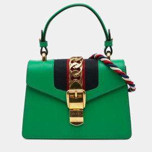 Gucci Green Mini Leather Sylvie Satchel