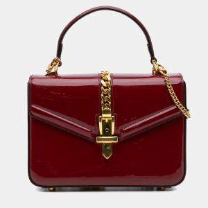Gucci Red Mini Patent Sylvie 1969 Top Handle Bag