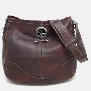 Gucci Dark Burgundy Leather Charlotte Crossbody Bag