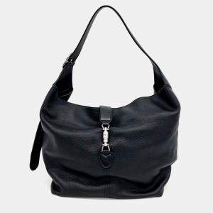 Gucci Black Leather Jackie 1961 Medium Shoulder Bag