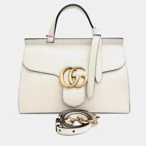 Gucci Beige Leather GG Marmont Tote and Shoulder Bag