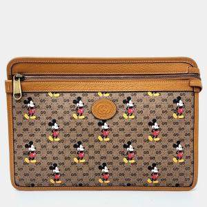 Gucci Brown Canvas Disney Clutch bag