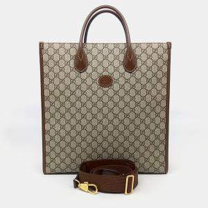 Gucci Canvas Interlocking G Medium Tote and Shoulder Bag