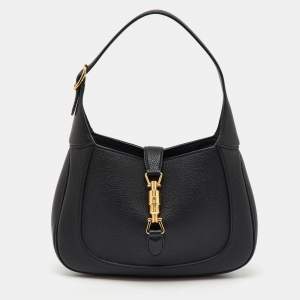 Gucci Black Leather Jackie 1961 Medium Shoulder Bag