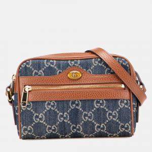 Gucci Blue Mini GG Denim Ophidia Crossbody