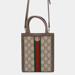 Gucci GG Supreme Ophidia Brown/Beige Canvas and Leather 2Way Handbag