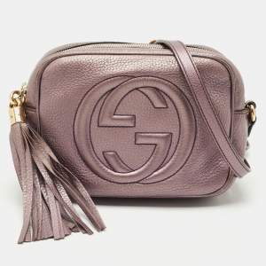 Gucci Metallic Pink Leather Small Soho Disco Shoulder Bag