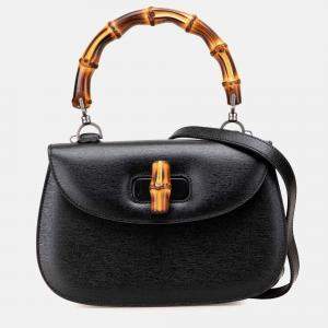 Gucci Black Calfskin Bamboo Night