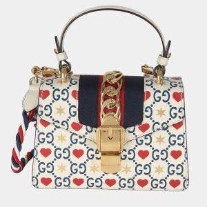 Gucci Ivory Calfskin Valentine's Day Mini Sylvie Top Handle