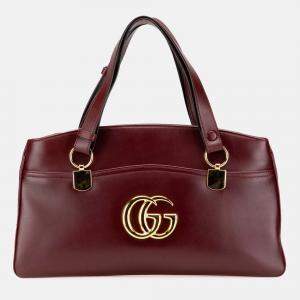Gucci Burgundy Large Leather Arli Shoulder Bag