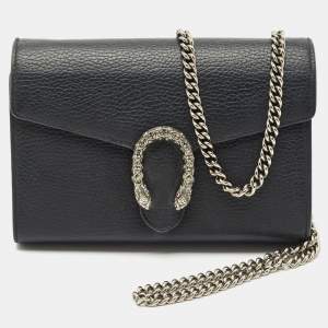  Gucci Black Leather Dionysus Wallet On Chain