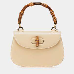 Gucci Beige Calfskin Bamboo Night