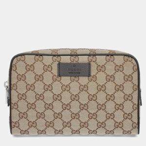 Gucci Beige Brown Fabric Jacquard Hip Sack