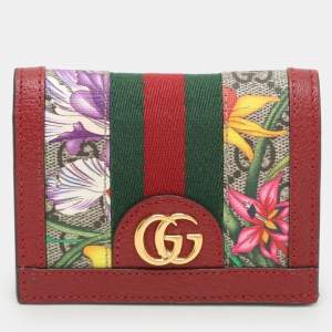 Gucci Multicolor Coated Canvas and Leather Ophidia Card Case