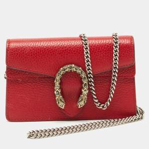 Gucci Dark Red Leather Dionysus Mini Crossbody Bag