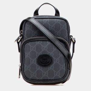 Gucci Grey Mini GG Supreme Interlocking G Satchel