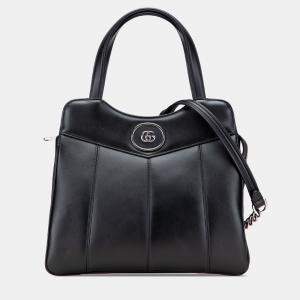 Gucci Black Small Leather Petite GG Tote