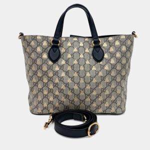 Gucci Beige Canvas Supreme Tote and Shoulder Bag