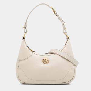 Gucci White Small Calfskin Aphrodite Satchel