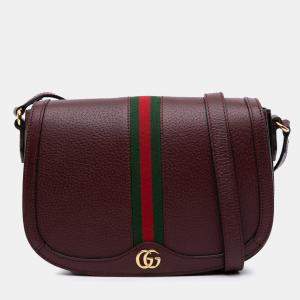 Gucci Burgundy Small Leather Ophidia Crossbody