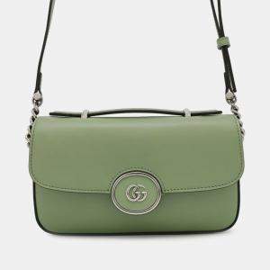 Gucci Green Mini Leather Petite GG Satchel