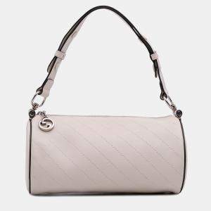 Pre Owned Gucci White Small Leather Blondie Shoulder Bag