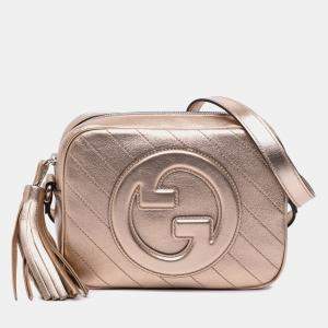 مملوكة مسبقًا Gucci Gold Small Metallic Calfskin Blondie Crossbody Bag