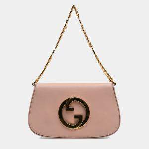 Pre Owned Gucci Pink Calfskin Blondie Chain Satchel