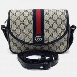 Pre Owned Gucci Multicolor Coated Canvas Ophidia Mini GG Shoulder Bag