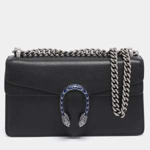 Gucci Black Leather Small Dionysus Shoulder Bag