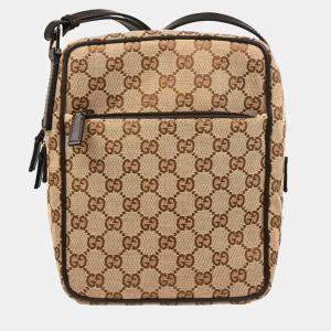 Gucci Beige Canvas GG Shoulder Bag