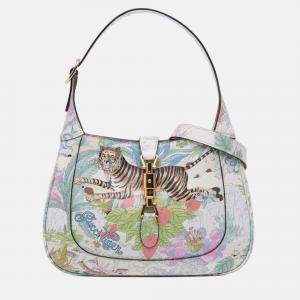 Pre Owned Gucci Blue Small Calfskin Tiger Jackie 1961 Crossbody Bag